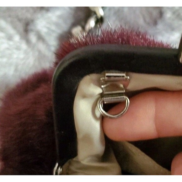 My Flat in London Saville Black Scarlett Faux Fur Bag Bow Snap Close M028745 - Picture 12 of 16